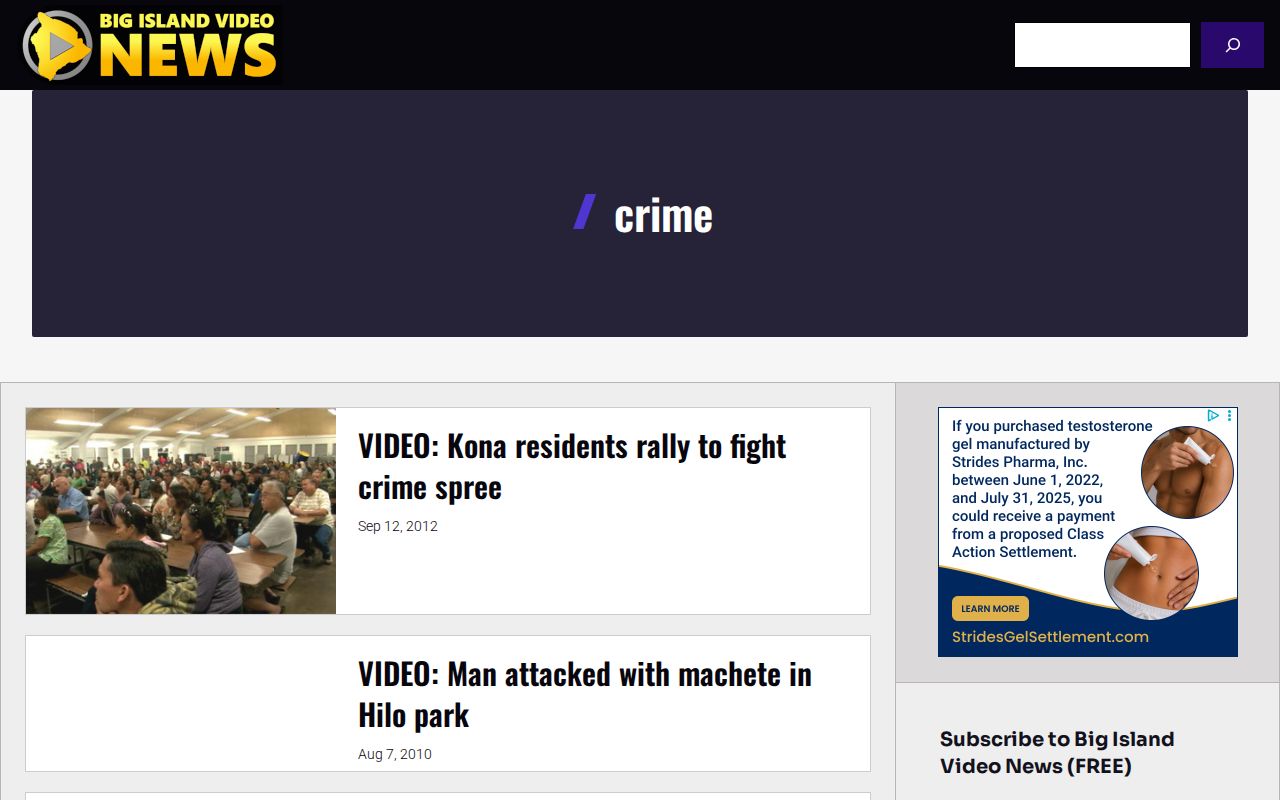 Big Island Video News crime archive with selected Hawaiʻi Island reports